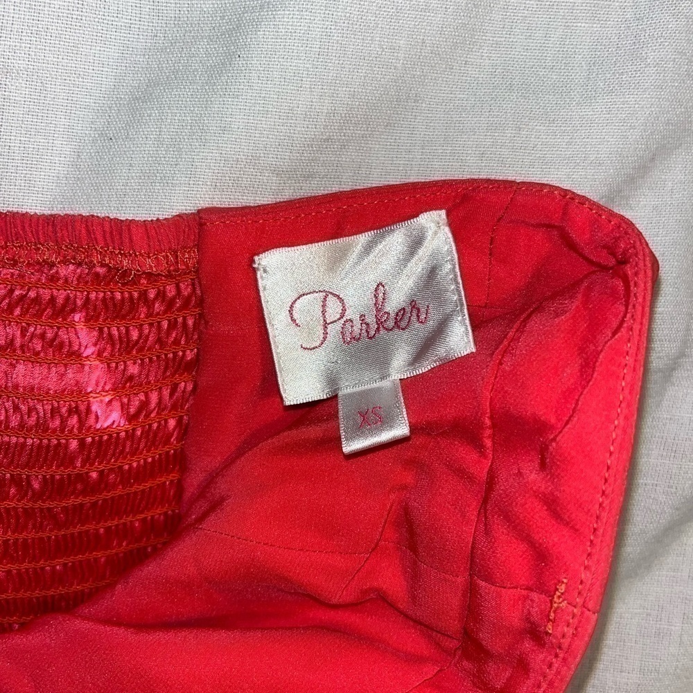 Parker bayou formal dress in coral - Picture 3 of 4
